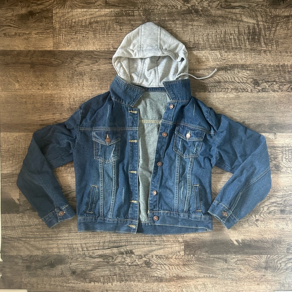 Jean Jacket with Removable Hood